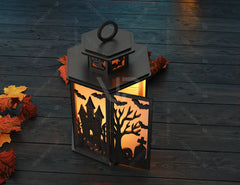 Spooky Halloween Lamp – Ghostly Haunted House Tealight Candle Holder Digital Download |#252| VectorPort