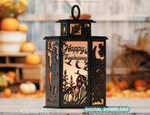 Thanksgiving Lantern Tealight Holder SVG – Autumn Leaves, Pumpkins & Turkey Candle Box Digital Download |#253| VectorPort