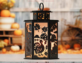 Thanksgiving Lantern Tealight Holder SVG – Autumn Leaves, Pumpkins & Turkey Candle Box Digital Download |#253| VectorPort