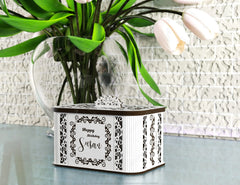 Decorative Wooden Gift box with Heart Flowers Pattern Jeweler case Wedding Birthday Mother’s Day Gift Box laser cut file Digital Download |#U253|