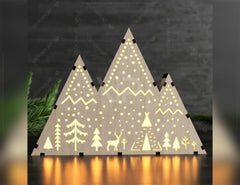 Scandinavian Mountain Led Night Light Lamp Laser Cut Bedside Table Lamp Digital Download |#U255| VectorPort