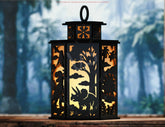Majestic Dinosaur Wildlife Lantern – Prehistoric Jungle Panels Candle Holder Lamp Digital Download |#257| VectorPort