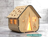Wooden Tent Shape Night Light Lamp Laser Cutting Camping Tent Home Lampshade Table Candle Holder Table Lamp Digital Download SVG |#U258| VectorPort