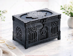 Gothic Wooden Keepsake Box | Laser Cut Storage Chest SVG | Ornate Decorative Gift Box Digital Download |#260| VectorPort
