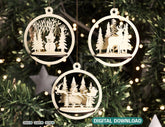 3D Tree Bauble Wood Laser Cut Christmas Ball Ornament New Year Tree Decorations SVG Digital Download |#U265| VectorPort