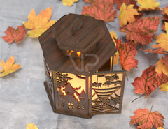 Halloween Candle Tealight Holder Pumpkin Witch Spider Lantern Spooky Scene Lamp Digital Download SVG |#U267| VectorPort