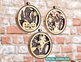 Halloween Decoration Balls Craft Hanging Bauble Pumpkin Witch Spider Lantern Spooky Scene Digital Download |#U268| VectorPort