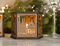 Christmas Lamp Night Light Deer Lantern Decoration Centerpiece Lampshade Table Candle Holder SVG Digital Download |#U270|