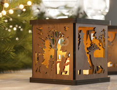 Christmas Lamp Night Light Deer Lantern Decoration Centerpiece Lampshade Table Candle Holder SVG Digital Download |#U270|