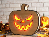 Halloween 3D Pumpkin Night Lamp Laser Cut File Light Box Pumpkin Led Light Digital Download |#U272| VectorPort