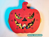 Halloween Pumpkin Coaster With Gear Laser Cut Tea Coffee Cup Mat Pad Placemat Tableware Scary Pumpkin SVG Digital Download |#U281| VectorPort