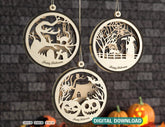 Halloween Decoration Balls Craft Hanging Bauble Pumpkin Cat Spider Lantern Spooky Scene Digital Download |#U282| VectorPort