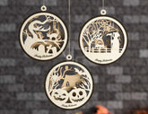 Halloween Decoration Balls Craft Hanging Bauble Pumpkin Cat Spider Lantern Spooky Scene Digital Download |#U282| VectorPort