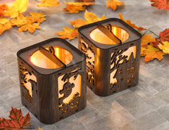 Halloween Candle Tealight Holder Pumpkin Witch Spider Lantern Spooky Scene Lamp Hanging Tree Decoration Candle Holder Digital Download |#U285| VectorPort