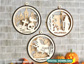 Halloween Decoration Balls Craft Hanging Bauble Pumpkin Cat Spider Lantern Spooky Scene Digital Download |#U287| VectorPort