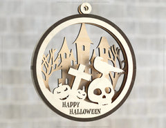 Halloween Decoration Balls Craft Hanging Bauble Pumpkin Cat Spider Lantern Spooky Scene Digital Download |#U287| VectorPort