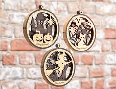 Halloween Bundle Decoration Balls Craft Hanging Bauble Pumpkin Cat Spider Lantern Spooky Scene Digital Download |#U290|