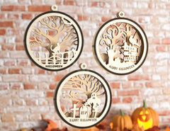 Halloween Bundle Decoration Balls Craft Hanging Bauble Pumpkin Cat Spider Lantern Spooky Scene Digital Download |#U290|