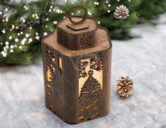 New Year Christmas Lamp Night Light Deer Lantern Decoration Hanging Curved Corner Candle Holder Digital Download |#U292| VectorPort