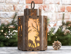 New Year Christmas Lamp Night Light Deer Lantern Decoration Hanging Curved Corner Candle Holder Digital Download |#U292| VectorPort