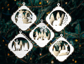 Christmas Balls Tree Decorations Craft Hanging Bauble Snowy Scene Deer New Year Décor Laser cut Digital Download |#U298| VectorPort