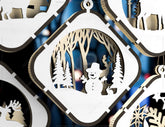 Christmas Balls Tree Decorations Craft Hanging Bauble Snowy Scene Deer New Year Décor Laser cut Digital Download |#U299|