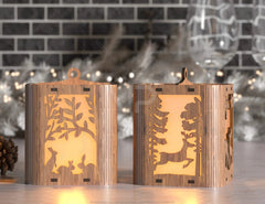 New Year Christmas Lamp Night Light Deer Lantern Decoration Hanging Tree Decoration Candle Holder Digital Download |#U305| VectorPort