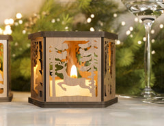 Christmas Lamp Night Light Deer Lantern Decoration Centerpiece Lampshade Table Candle Holder SVG Digital Download |#U306|