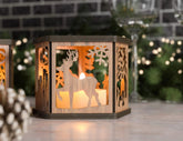 Christmas Lamp Night Light Deer Lantern Decoration Centerpiece Lampshade Table Candle Holder SVG Digital Download |#U308| VectorPort