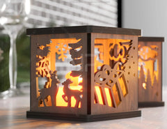 Christmas Lamp Night Light Deer Lantern Decoration Centerpiece Lampshade Table Candle Holder SVG Digital Download |#U308| VectorPort