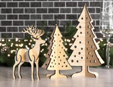 Standing 3D Deer & Christmas Trees Laser cut files New Year Decorations Digital Download | SVG |#U309| VectorPort