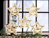 Star shape Christmas Tree Decorations Craft Hanging Bauble Snowy Scene Deer New Year Décor Laser cut Digital Download |#U311|