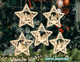 Star shape Christmas Tree Decorations Craft Hanging Bauble Snowy Scene Deer New Year Décor Laser cut Digital Download |#U315| VectorPort