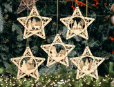 Star shape Christmas Tree Decorations Craft Hanging Bauble Snowy Scene Deer New Year Décor Laser cut Digital Download |#U315| VectorPort
