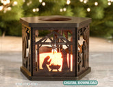 Nativity Scene Candle Holder Christmas Eve with baby Jesus, Traditional Lantern Tea Curved Corner Digital Download SVG |#U318| VectorPort