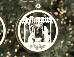 Nativity Scene Tree Balls Craft Round Hanging Bauble Christmas Eve with baby Jesus Digital Download SVG |#U319| VectorPort