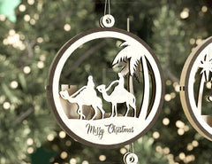 Nativity Scene Tree Balls Craft Round Hanging Bauble Christmas Eve with baby Jesus Digital Download SVG |#U319| VectorPort