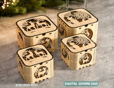 Christmas Template Decorative Wooden New Year Gift Box laser cut Jeweler Case Digital Download |#U323|