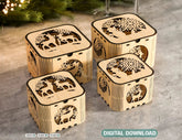 Christmas Template Decorative Wooden New Year Gift Box laser cut Jeweler Case Digital Download |#U323| VectorPort