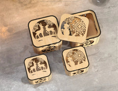 Christmas Template Decorative Wooden New Year Gift Box laser cut Jeweler Case Digital Download |#U323| VectorPort