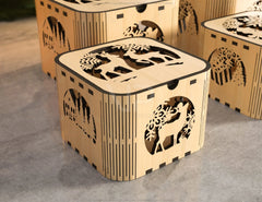 Christmas Template Decorative Wooden New Year Gift Box laser cut Jeweler Case Digital Download |#U323|