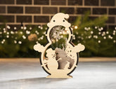 Snowman Shaped Ornaments Tree Decorations Craft Standing Snowman Year tree Snowy Scene Deer New Year Laser cut Digital Download |#U331| VectorPort