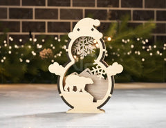 Snowman Shaped Ornaments Tree Decorations Craft Standing Snowman Year tree Snowy Scene Deer New Year Laser cut Digital Download |#U332| VectorPort