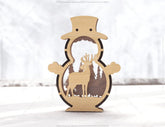 Snowman Shaped Ornaments Tree Decorations Craft Standing Snowman Year tree Snowy Scene Deer New Year Laser cut Digital Download |#U334| VectorPort
