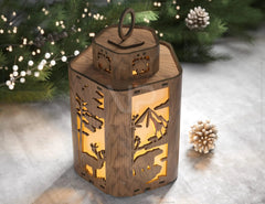 Candle Holder Moose Elk White Bear Mountain scene Table Lamp Night Light Deer Hanging Curved Corner Lantern Digital Download |#U337| VectorPort