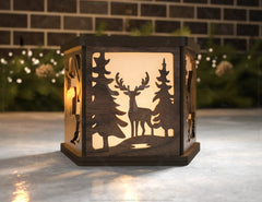 Candle Holder Moose Elk White Bear Mountain scene Table Lamp Night Light Deer Scene Lantern Digital Download |#U338| VectorPort