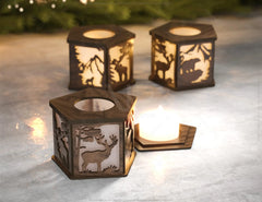 Candle Holder Moose Elk White Bear Mountain scene Table Lamp Night Light Deer Scene Lantern Digital Download |#U338|