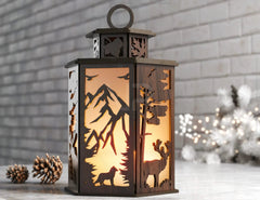Candle Holder Moose Elk White Bear Fox Mountain scene Table Lamp Night Light Deer Scene Lantern Digital Download |#U339| VectorPort