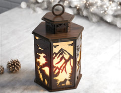 Candle Holder Moose Elk White Bear Fox Mountain scene Table Lamp Night Light Deer Scene Lantern Digital Download |#U339| VectorPort