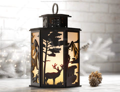 Candle Holder Moose Elk White Bear Fox Mountain scene Table Lamp Night Light Deer Scene Lantern Digital Download |#U339| VectorPort